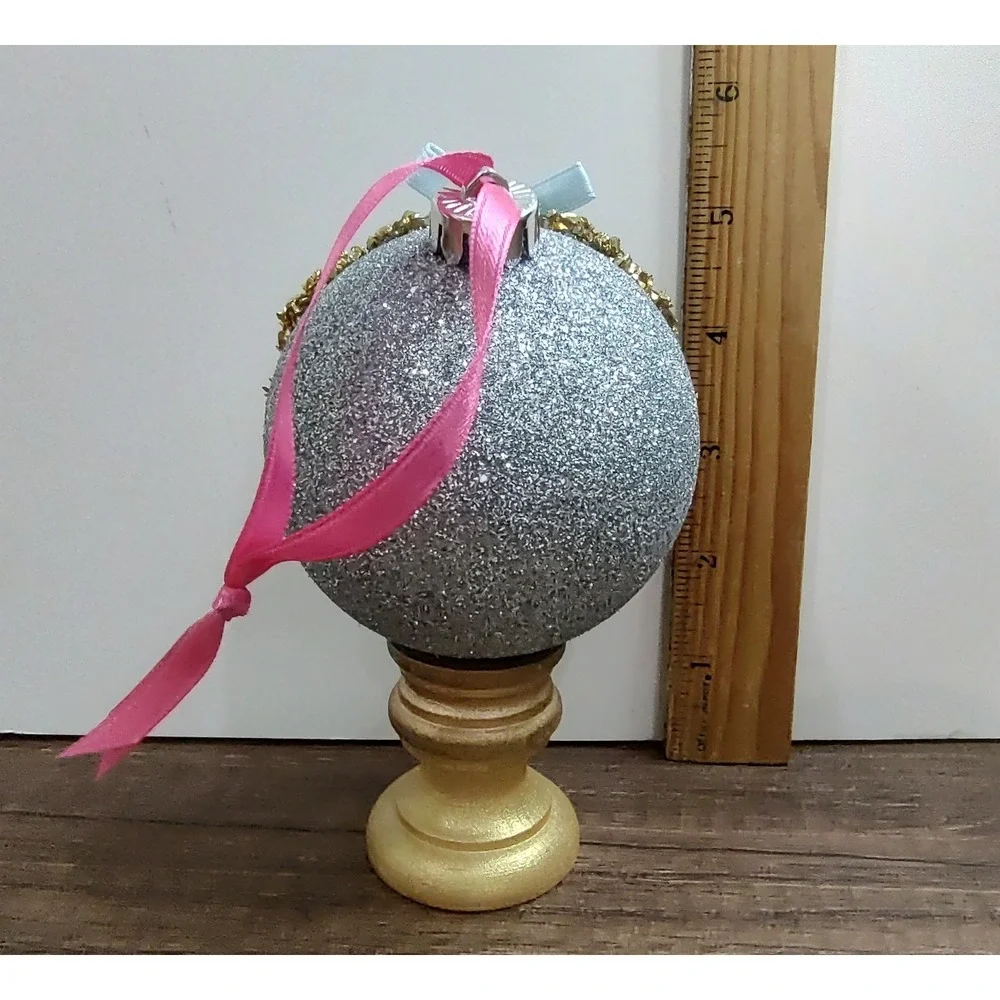 Bunny Rabbit Christmas Ornament Handmade Vtg Style OOAK Shatterproof Diorama